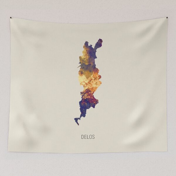 Item preview, Delos Watercolor Map designed and sold by ArtPrints.