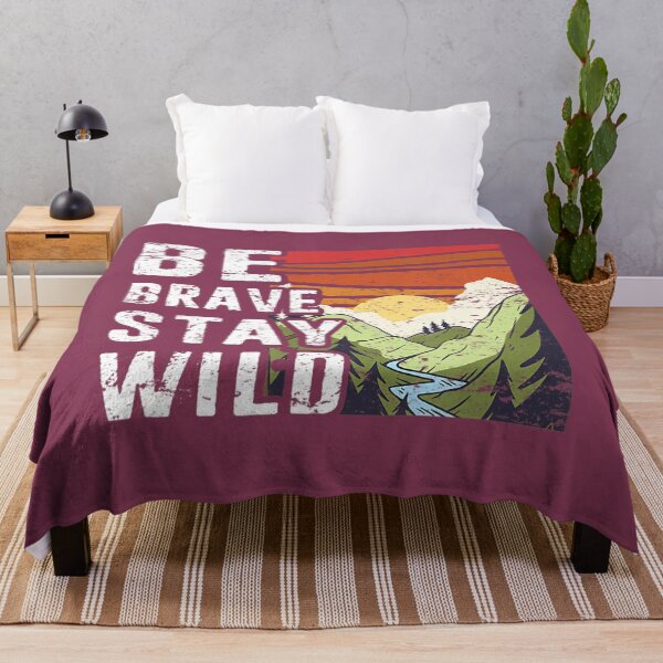 Item preview, Be Brave, Stay Wild - Retro Style Outdoors Lovers Design 		 designed and sold by wjhvslyscz44.