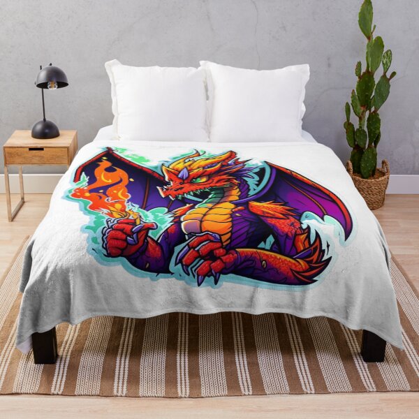 Item preview, Angry cartoon fire dragon designed and sold by Stickermagician.