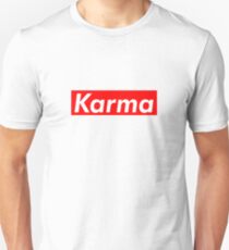 Karma est une bitch Supreme Box Logo Parodie T-shirt unisexe