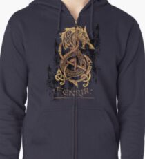 Fenrir: Der nordische Monsterwolf Hoodie mit Reißverschluss