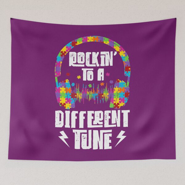 Aperçu de l'œuvre Sensibilisation à l'autisme Rockin 'To A Different Tune Fighter ASD créée et vendue par pzcagrplh87.