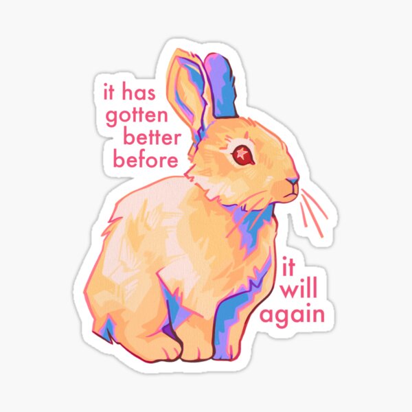 It Will Get Better Again Rabbit Sticker