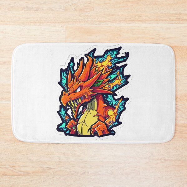 Item preview, Angry cartoon fire dragon designed and sold by Stickermagician.