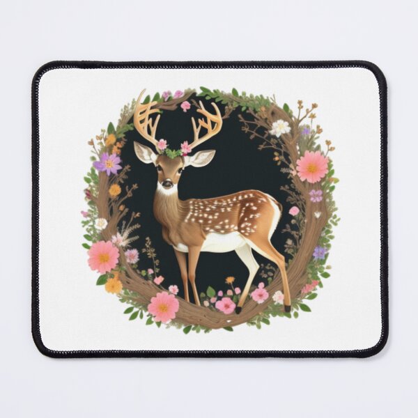 Item preview, A deer in a wreath of flowers designed and sold by NewAspect.