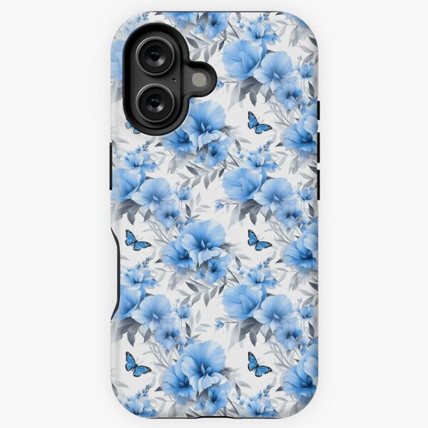 Item preview, Blue butterfly in blue flowers illustration pattern designed and sold by Cocolorr.