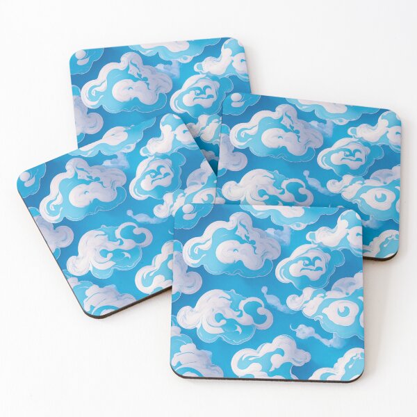 Item preview, Blue sky with puffy clouds illustration  designed and sold by ArtyBuys.