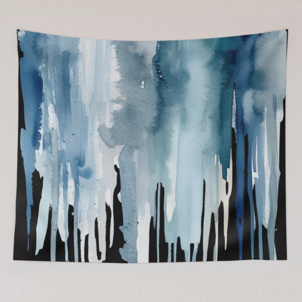 Item preview, Abstract Symphony: Mesmerizing Grey and Blue Paint Streaks designed and sold by aquinavortex.