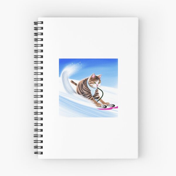 Item preview, Drawing of a cat skiing down a mountain designed and sold by cesavision.