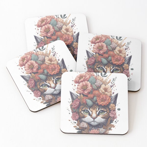 Item preview, Vintage cat among flowers designed and sold by Phalong.