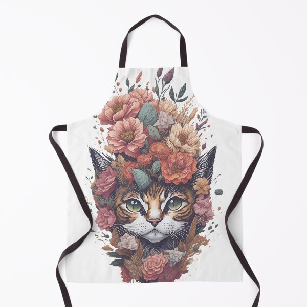 Item preview, Vintage cat among flowers designed and sold by Phalong.