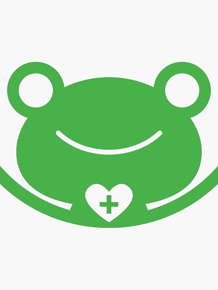 Thumbnail 3 of 3, Sticker, Happy Frog / Robot Bear designed and sold by OneSwitch.