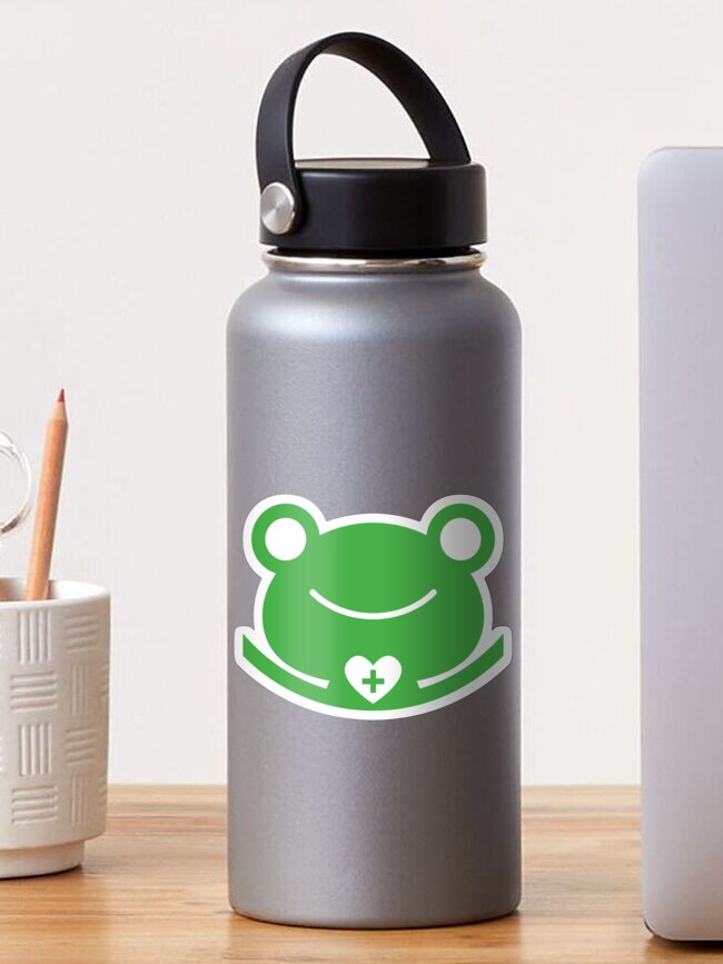 Thumbnail 1 of 3, Sticker, Happy Frog / Robot Bear designed and sold by OneSwitch.