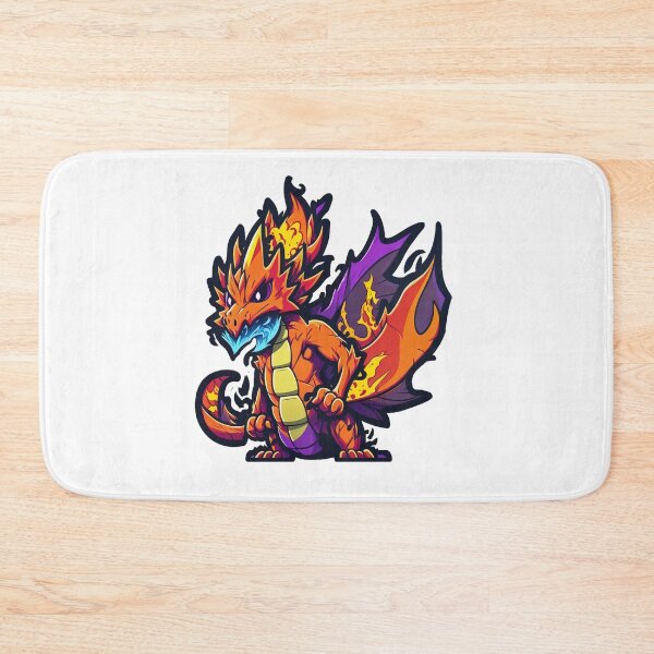 Item preview, Angry cartoon fire dragon designed and sold by Stickermagician.