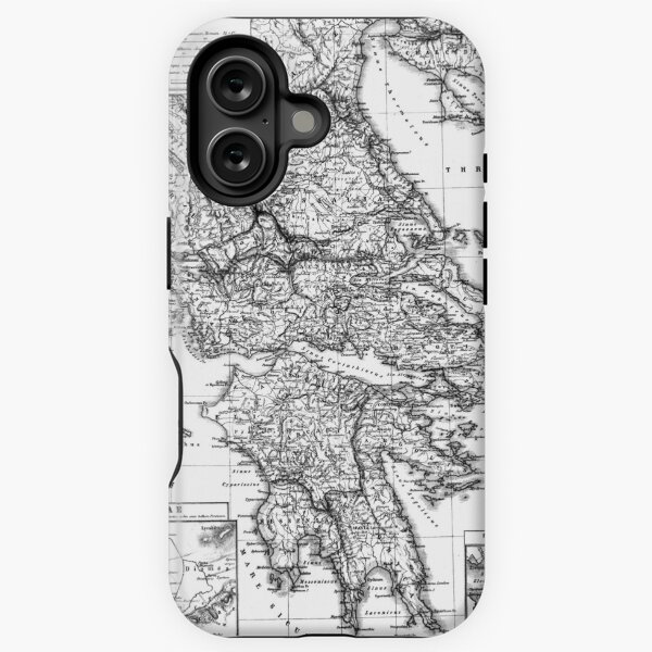 Item preview, Vintage Map of Greece (1903) BW designed and sold by BravuraMedia.