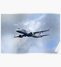 Flybe regional airline company Embraer 195 Poster
