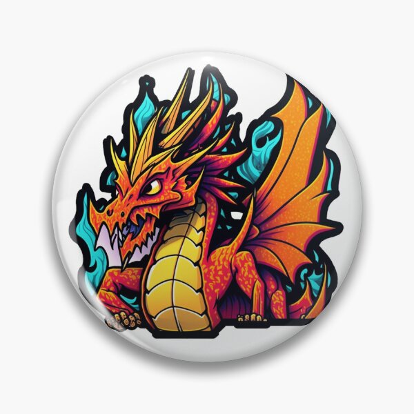 Item preview, Angry cartoon fire dragon designed and sold by Stickermagician.