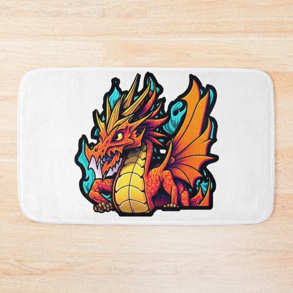 Item preview, Angry cartoon fire dragon designed and sold by Stickermagician.