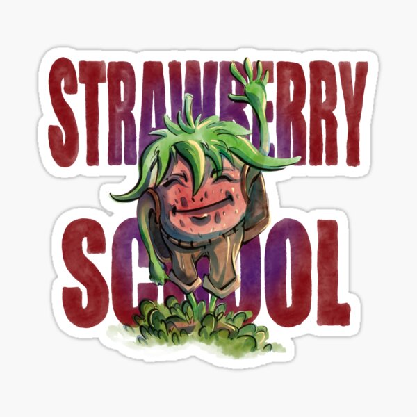 Strawberry School Sticker