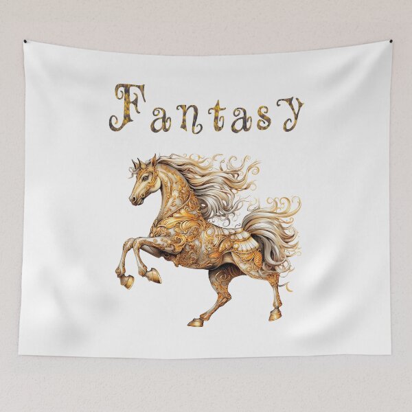 Item preview, Fantasy horse colorfull gold horse designed and sold by gammelbear.