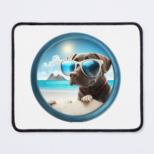 Item preview, Labrador dog basking on the beach designed and sold by Stickermagician.