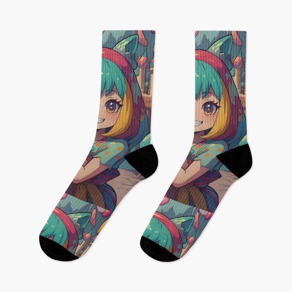 Artikelvorschau, Fröhlicher Chibi-Charakter im farbenfrohen Outfit mit riesigen Quallen entworfen und verkauft von ByteyCreatives.