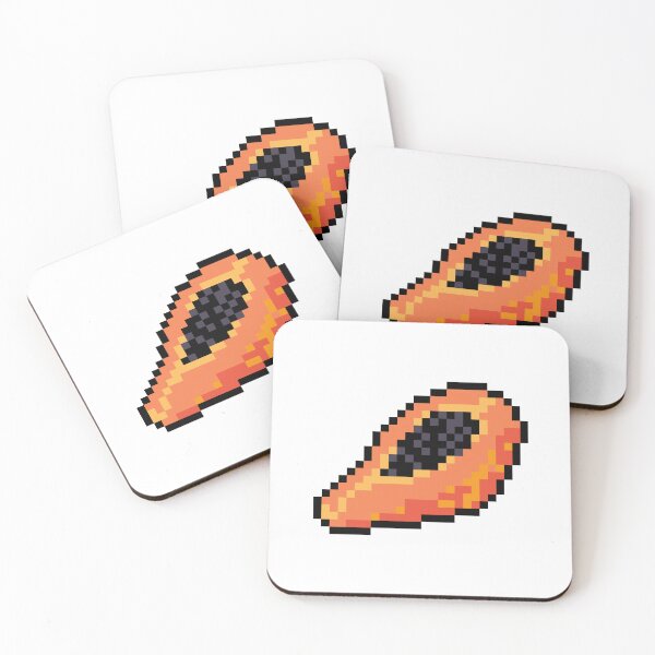 Item preview, Pixel Papaya Slice - pixel food art designed and sold by LittleFoodShop.