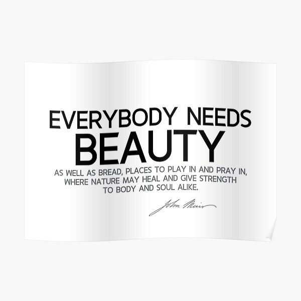 everybody needs beauty - john muir Poster