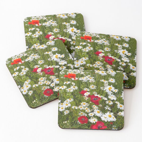 Item preview, English Wild Flowers - Ox-eye Daisies and Poppies - Portrait designed and sold by Violaman.