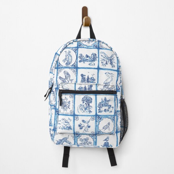 Item preview, Blue and white tile print designed and sold by letsgow8th.