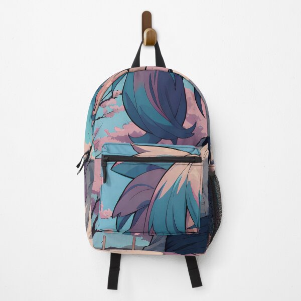 Item preview, Playful Anime Girl with Colorful Twintails and Sparkling Blue Eyes designed and sold by ByteyCreatives.