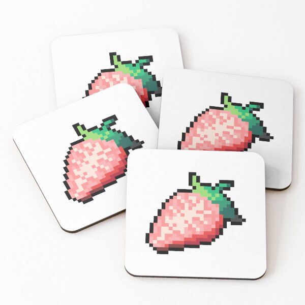 Item preview, Pixel Strawberry Slice - pixel food art designed and sold by LittleFoodShop.