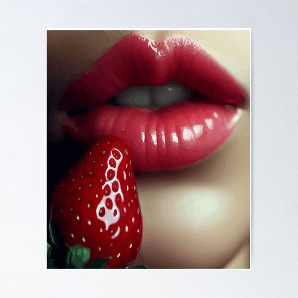 Strawberry Lips Posters for Sale