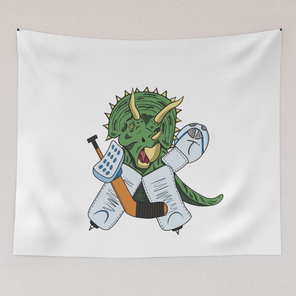 Item preview, Ice Hockey Dinosaur Triceratops Goalie designed and sold by HockeyGhost.