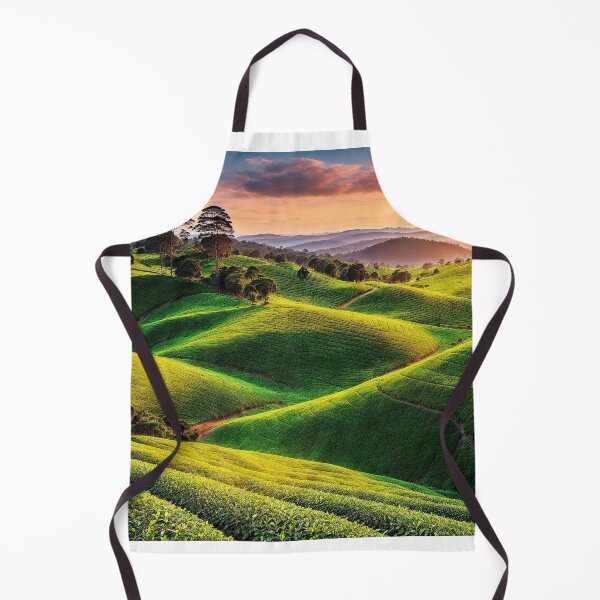 Item preview, Tea Plantation Landscapes With Rows of Neatly Manicured Tea Bushes, Stretching Across Rolling Hills or Terraced Slopes, Creating a Visually Stunning and Organized Scene, Ai Generated Art designed and sold by AiGens.