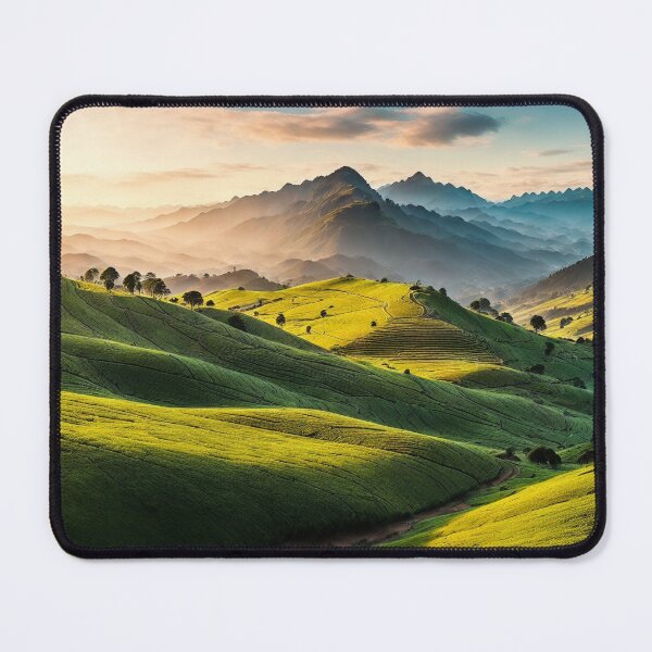 Item preview, Tea Plantation Landscapes With Panoramic Views of the Surrounding Mountains or Valleys, Providing a Sense of Awe and Grandeure, Ai Generated Art designed and sold by AiGens.