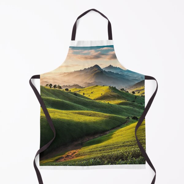 Item preview, Tea Plantation Landscapes With Panoramic Views of the Surrounding Mountains or Valleys, Providing a Sense of Awe and Grandeure, Ai Generated Art designed and sold by AiGens.
