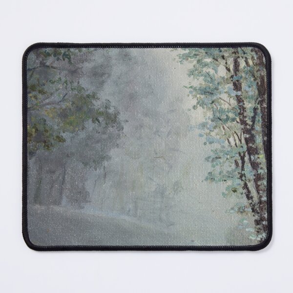 Item preview, Misty mysterious tree path with lonely figure walking designed and sold by ArtyBuys.