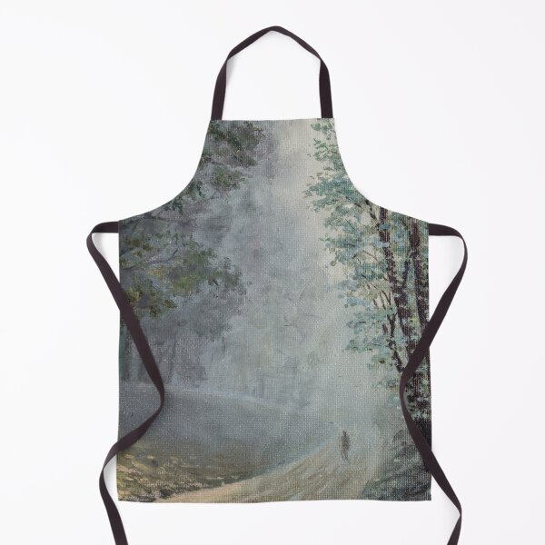 Item preview, Misty mysterious tree path with lonely figure walking designed and sold by ArtyBuys.