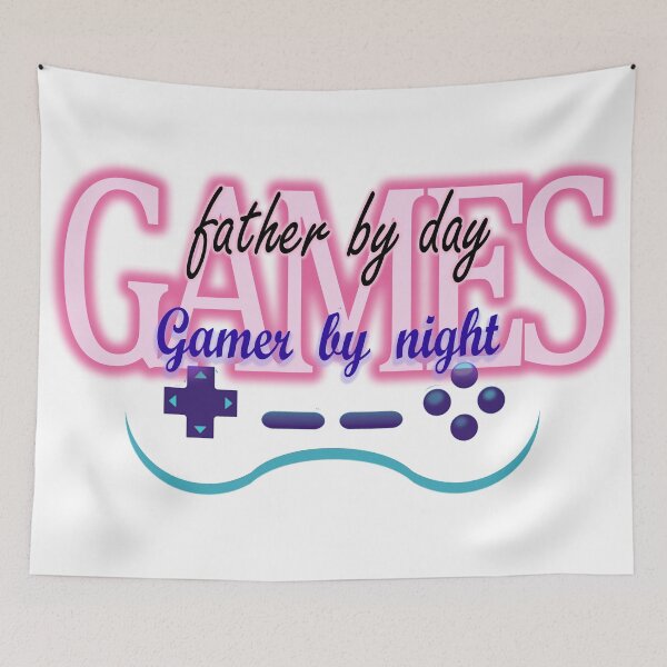 Item preview, father by day gamer by night, Video Game Controller illustration, Funny Gamers Gift, Father and Son Gamer Buddy, fathers day, happytrendjct designed and sold by happytrendjct.