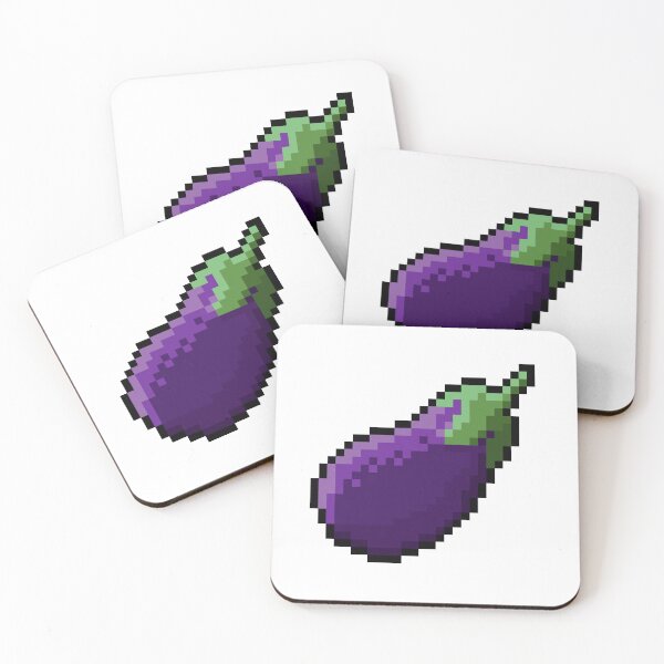 Item preview, Pixel Eggplant - pixel food art designed and sold by LittleFoodShop.