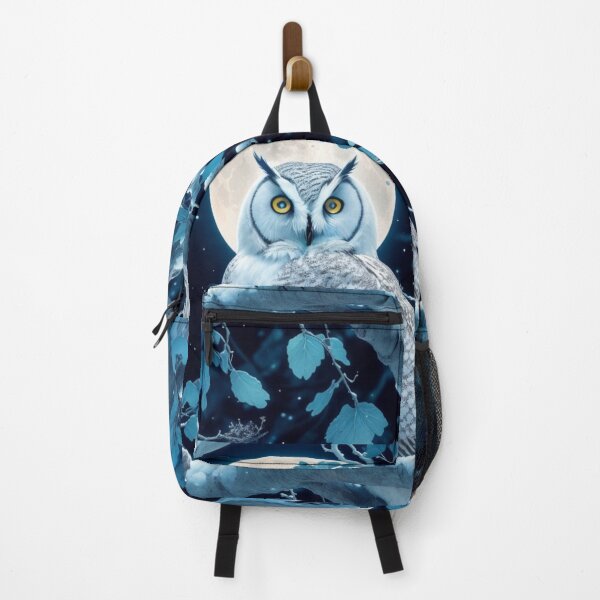 Item preview, Luminescent Guardian: White Owl Perched on a Snowy Tree Branch designed and sold by AFUNARTZ.