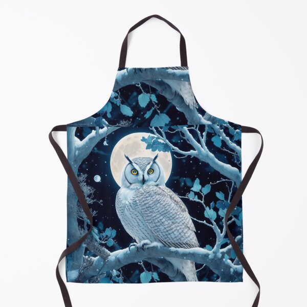 Item preview, Luminescent Guardian: White Owl Perched on a Snowy Tree Branch designed and sold by AFUNARTZ.