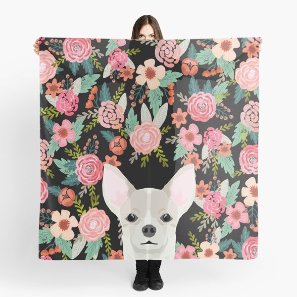 Chihuahua face floral dog breed cute pet gifts pure breed dog lovers chihuahuas Scarf