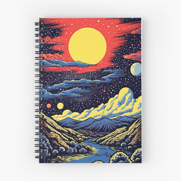Item preview, Print Art An Illustration Of The Sun. Stars With Mountains designed and sold by GiveMeMood.