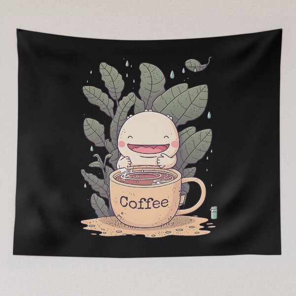 Item preview, Funny Axolotl & Coffee Kawaii Anime designed and sold by SecretDicer.