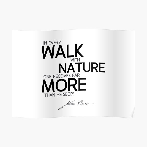walk with nature more - john muir Poster