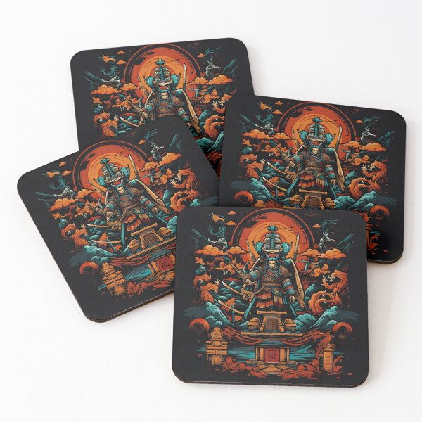 Item preview, Vintage Abstract Japanese Samurai Wall Art | Fantasy Samurai Warrior Tatsuya designed and sold by Bored Elon.