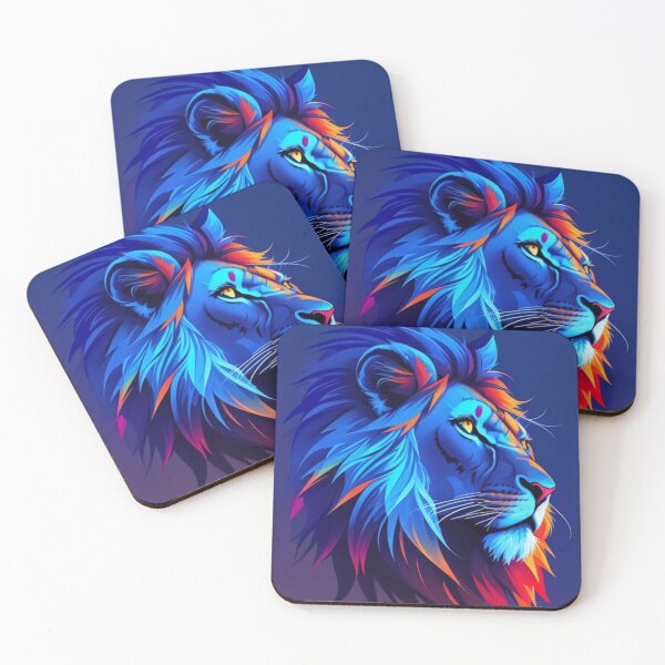 Item preview, lion face multicolor print designed and sold by Artque24.