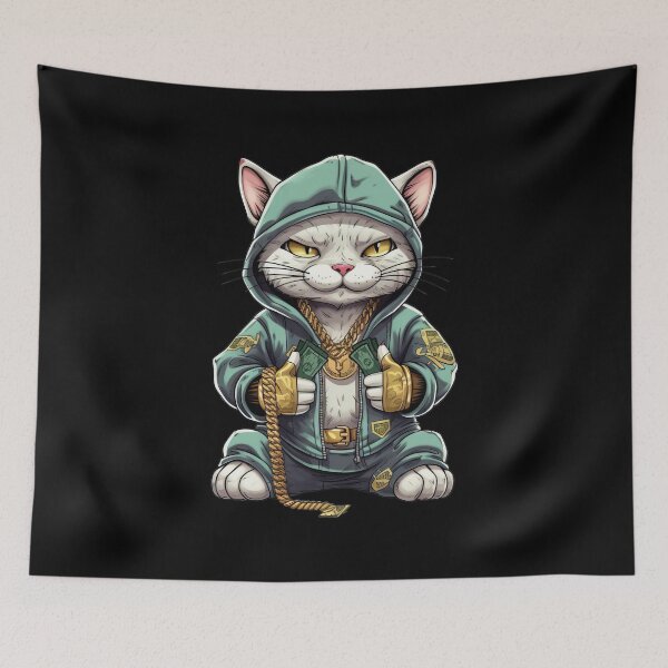 Item preview, Hip hop cat rapper designed and sold by DerSenat.